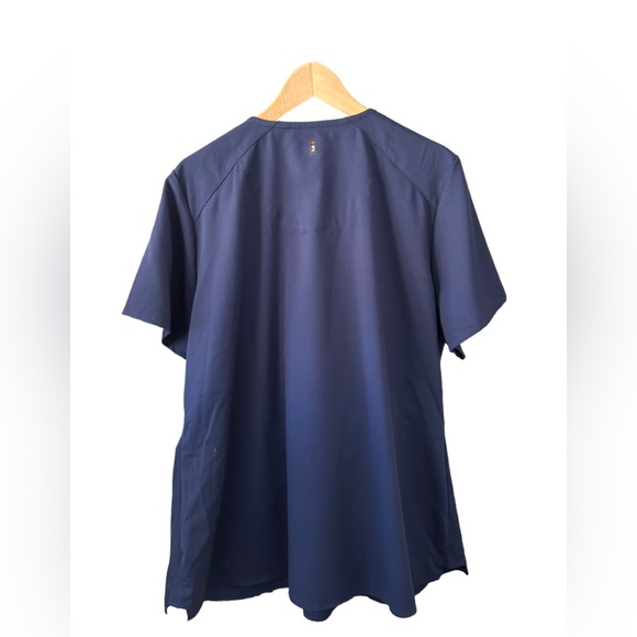 Grey's Anatomy Women’s Spandex Stretch Navy Blue Scrub Top Size 2XL - Picture 2 of 9